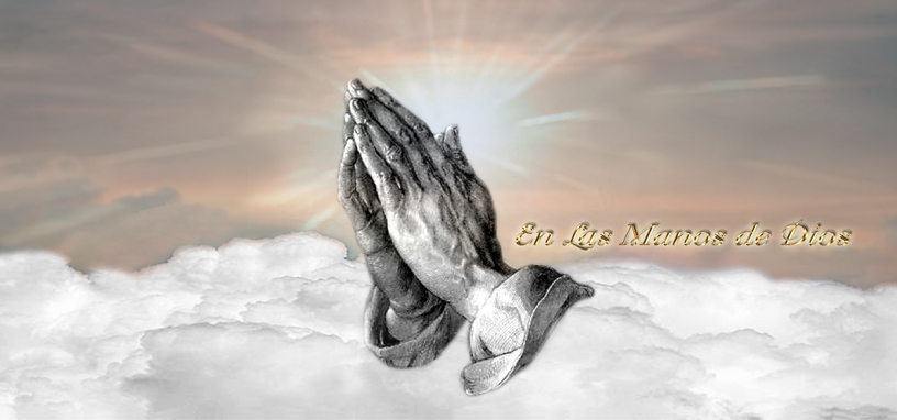 P 212 BZ GD En Las Manos de Dios Bronze Clouds (Gold Text) PRINT